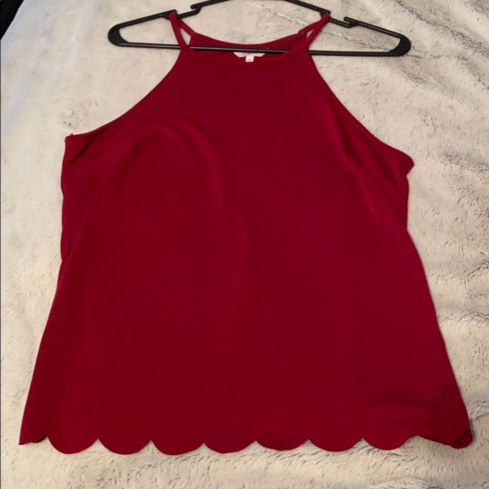 Scalloped open back tank